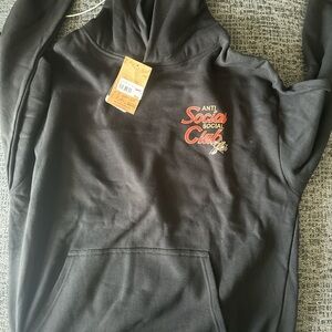 Anti Social Social Club Black Hoodie with Red Logo